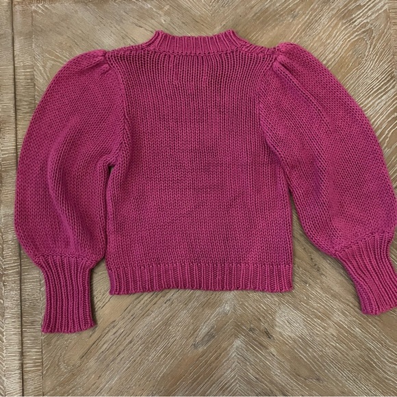 Pistola Gabbie Wild Orchid Puff Sleeve Chunky Knit Sweater (xs) Anthropology - Picture 6 of 11